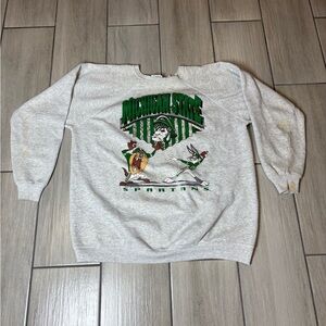 Gray Michigan State Spartans Men's Sweater looney tunes size XL 1994
